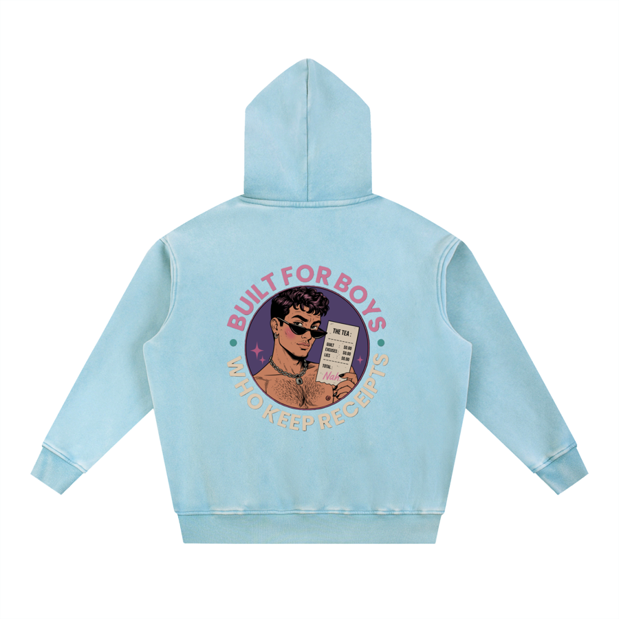 Oversized Snow Washed Fleece Hoodie